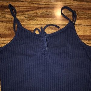 Blue rubbed tank top midi dress